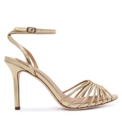 Sandały LAUREN RALPH LAUREN. Żółte sandały damskie Lauren Ralph Lauren, bez wzorów, bez obcasa, na szpilce, bez zapięcia. Za 769.99 zł.