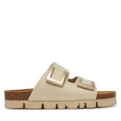 Klapki Dr. Brinkmann. Białe klapki damskie Dr. Brinkmann, bez wzorów, bez obcasa, bez zapięcia. Za 229.99 zł.