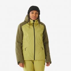 Kurtka narciarska i snowboardowa damska Quechua 500. Kurtki sportowe damskie WED'ZE, na zimę, xl, bez wzorów, z materiału, bez ramiączek, bez kaptura, narciarskie. Za 399.99 zł.