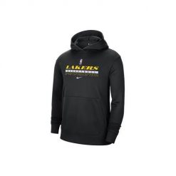 Bluza sportowa męska Nike Nba Los Angeles Lakers Spotlight. Czarne bluzy sportowe męskie Nike, m, bez wzorów, z kapturem. Za 399.00 zł.