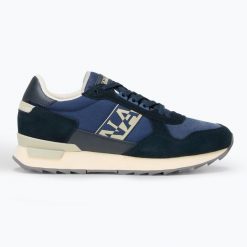 Buty męskie Napapijri Stab. Niebieskie buty zimowe męskie Napapijri, bez wzorów, bez obcasa, bez zapięcia. Za 389.99 zł.