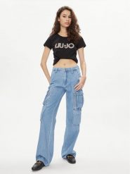 Liu Jo T-Shirt VA4105 JS003 Czarny Regular Fit. Czarne t-shirty damskie Liu Jo, xs, bez wzorów, z bawełny, bez kołnierzyka, bez ramiączek. Za 129.99 zł.