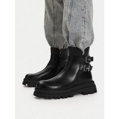 Botki G-Star. Czarne botki damskie G-Star, bez wzorów, retro, bez obcasa, na płaskiej podeszwie, bez zapięcia. Za 249.99 zł.