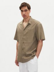 Emporio Armani Koszula EM000593 AF12356 U6189 Brązowy Regular Fit. Brązowe koszule męskie Emporio Armani, l, bez wzorów, z wiskozy, bez kołnierzyka, bez ramiączek. Za 459.99 zł.