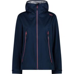 Kurtka przeciwdeszczowa damska CMP. Niebieskie kurtki sportowe damskie CMP, bez wzorów, z puchu, bez ramiączek, bez kaptura, trekkingowe. Za 508.50 zł.