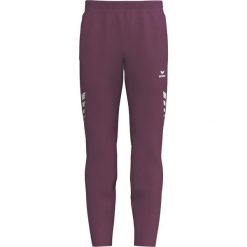 Spodnie treningowe Erima Celebrate 125 czerwone. Czerwone spodnie sportowe męskie Erima, bez wzorów, z dzianiny, na fitness i siłownię. Za 306.99 zł.