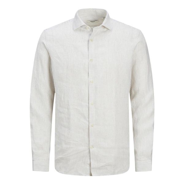 Koszula Jack & Jones Parker Len trawertyn. Koszule męskie Jack&Jones, na lato, s, bez wzorów, z jeansu, eleganckie, bez kołnierzyka, bez ramiączek. Za 296.06 zł.