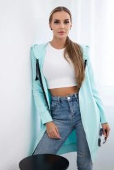 Bluza sukienkowa z kapturem miętowa. Zielone bluzy damskie KESI, l, bez wzorów, z bawełny, bez ramiączek, z kapturem. Za 234.40 zł.