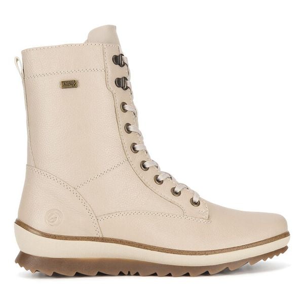 Trzewiki Remonte. Brązowe botki damskie Remonte, bez wzorów, bez obcasa, na płaskiej podeszwie, bez zapięcia. Za 321.99 zł.