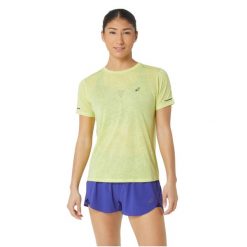 T-shirt sportowy z krótkim rękawem damski ASICS Metarun Pattern SS Top. Żółte koszulki sportowe damskie Asics, xs, bez wzorów, z poliesteru, bez ramiączek. W wyprzedaży za 200.70 zł.