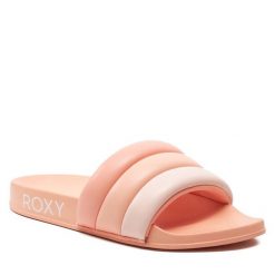 Klapki Roxy. Brązowe klapki damskie Roxy, bez wzorów, sportowe, bez obcasa, bez zapięcia. Za 119.99 zł.