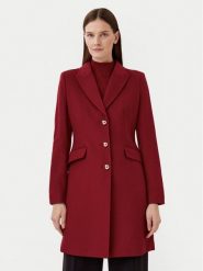 Motivi Płaszcz wełniany 0039Q200539N Bordowy Slim Fit. Czerwone płaszcze damskie Motivi, na zimę, bez wzorów, z wełny, bez kołnierzyka, bez kaptura. Za 799.99 zł.