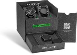 Zegarek Certina Certina C041407390510 zegarek męski czarny 43 mm. Czarne zegarki męskie CERTINA, bez wzorów. Za 4,087.54 zł.