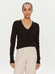 Calvin Klein Sweter K20K207569 Czarny Regular Fit. Czarne swetry nierozpinane damskie Calvin Klein, s, bez wzorów, z bawełny, bez kołnierzyka, bez ramiączek. W wyprzedaży za 289.99 zł.