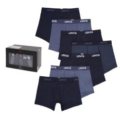 Bokserki majtki męskie Levi's Men Boxershort 7-Pack. Niebieskie bokserki męskie Levi's®, bez wzorów, z bawełny. Za 302.99 zł.