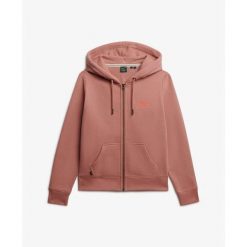 Bluza damska z kapturem Superdry Athletic Essentials Logo. Czerwone bluzy damskie Superdry, bez wzorów, bez ramiączek, z kapturem. Za 349.55 zł.