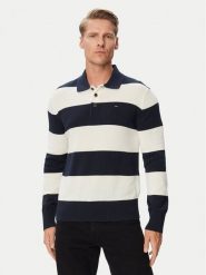 Tommy Jeans Sweter DM0DM20304 Granatowy Slim Fit. Niebieskie swetry męskie Tommy Jeans, m, bez wzorów, z bawełny, bez kołnierzyka, bez ramiączek. Za 409.99 zł.