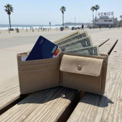 Portfel na monety Canvas RFID piaskowy. Brązowe portfele męskie GHETTOBLASTER, bez wzorów. Za 164.97 zł.