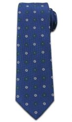Elegancki Krawat Męski w Grochy i Kwiatki -6,5cm- Chattier, Niebieski. Niebieskie krawaty i muchy Chattier, bez wzorów, z tkaniny, eleganckie. Za 49.00 zł.