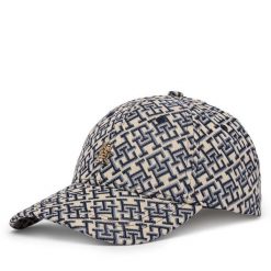 Czapka z daszkiem Tommy Hilfiger. Niebieskie czapki damskie Tommy Hilfiger, bez wzorów. Za 249.99 zł.