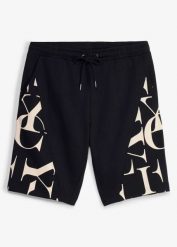 Bermudy dresowe z czystej bawełny organicznej. Czarne spodnie sportowe męskie bonprix, l, bez wzorów, z bawełny. Za 92.99 zł.
