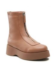 Jenny Fairy Botki HZ030201-01 Brązowy. Brązowe botki damskie Jenny Fairy, bez wzorów, ze skóry, bez obcasa, na płaskiej podeszwie, bez zapięcia. Za 119.97 zł.