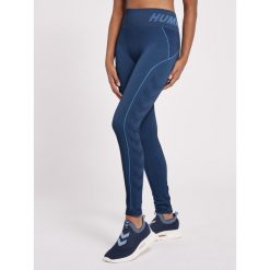 Damskie legginsy mid-rise Hummel TE Christel. Niebieskie legginsy damskie Hummel, bez wzorów, z dzianiny. Za 153.00 zł.