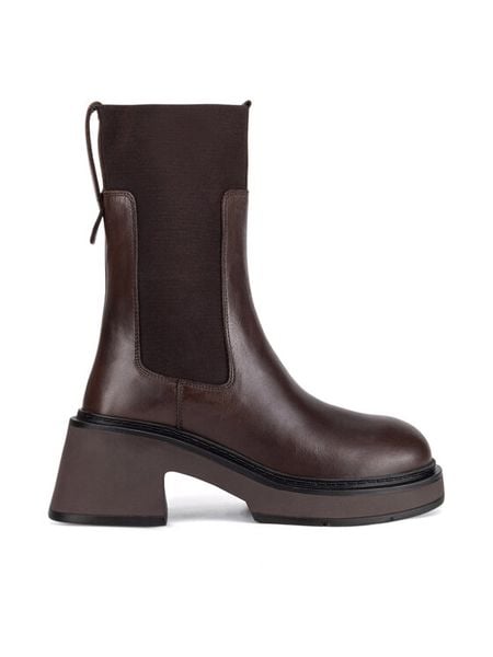 Gino Rossi Sztyblety AMI-01W4-002 Brązowy. Brązowe botki damskie Gino Rossi, bez wzorów, ze skóry, bez obcasa, na płaskiej podeszwie, bez zapięcia. Za 399.99 zł.