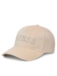 Guess Czapka z daszkiem V4BZ04 K0232 Beżowy. Brązowe czapki damskie Guess, z aplikacjami, z materiału. Za 129.99 zł.