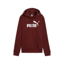 Damska bluza z kapturem i logo Essentials FL PUMA Intense Red. Czerwone bluzy damskie Puma, m, bez wzorów, eleganckie, bez ramiączek, z kapturem. Za 203.62 zł.