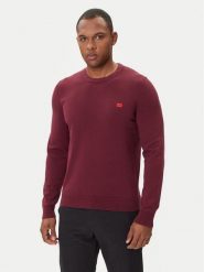 HUGO Sweter San Cassius-C1 50475083 Bordowy Regular Fit. Czerwone swetry męskie Hugo, l, bez wzorów, z bawełny, bez kołnierzyka, bez ramiączek. Za 449.99 zł.