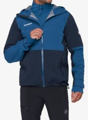 Kurtka z membraną Mammut Linard Guide HS Hooded Jacket. Niebieskie kurtki męskie Mammut, l, bez wzorów, z materiału, biznesowe, bez kaptura. Za 1,264.99 zł.