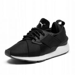 Buty treningowe damskie Puma Muse Satin ll Wn's Black 368427 02. Czarne obuwie sportowe damskie Puma, bez wzorów, bez zapięcia. Za 219.00 zł.