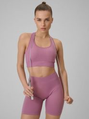 4F Biustonosz treningowy bezszwowy z niskim wsparciem damski - czerwony M/L. Czerwone bielizna sportowa damska 4F, l, bez wzorów, z materiału. Za 89.99 zł.