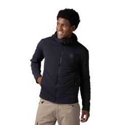 Kurtka narciarska Rossignol męska Opside Hoodie JKT czarna. Czarne kurtki sportowe męskie Rossignol, na zimę, m, bez wzorów, z elastanu, z kapturem, narciarskie. Za 719.00 zł.