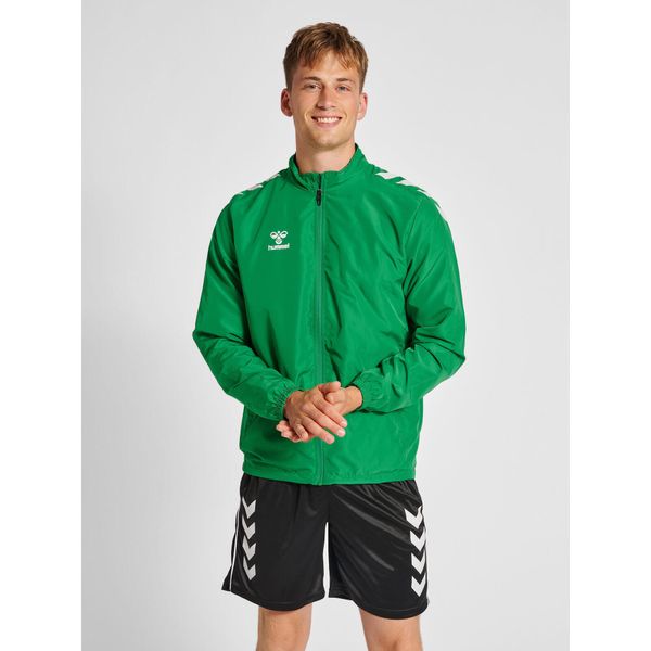 Kurtka Hummel Micro Zip. Czerwone kurtki sportowe damskie Hummel, l, bez wzorów, z materiału, bez ramiączek, bez kaptura. Za 169.75 zł.