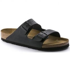 Klapki męskie Birkenstock Arizona. Czarne klapki męskie Birkenstock, bez wzorów, z materiału, bez zapięcia. Za 579.00 zł.