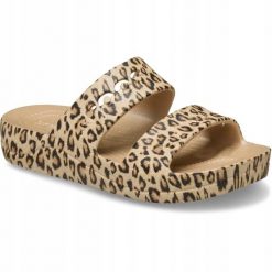 Klapki Dla Dorosłych Crocs Baya Animal Platform. Brązowe klapki męskie Crocs, bez wzorów, z materiału, bez zapięcia. Za 169.99 zł.