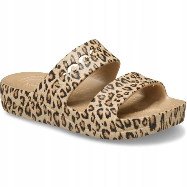 Klapki Dla Dorosłych Crocs Baya Animal Platform. Brązowe klapki damskie Crocs, bez wzorów, z materiału, bez obcasa, bez zapięcia. Za 169.99 zł.