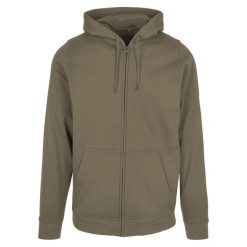 Bluza Z Kapturem Unisex Dla Dorosłych Pełen Suwak Basic. Zielone bluzy męskie BUILD YOUR BRAND, l, bez wzorów, z kapturem. Za 153.99 zł.