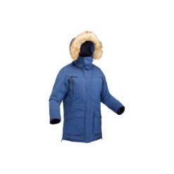 Kurtka turystyczna SH500 ultra-warm męska. Brązowe kurtki męskie QUECHUA, na zimę, m, bez wzorów, z materiału, bez kaptura. Za 399.99 zł.