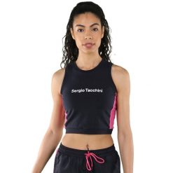 Damska koszulka typu tank top Sergio Tacchini Vikla. Czerwone bluzki damskie sergio tacchini, bez wzorów, bez kołnierzyka, bez ramiączek. Za 139.00 zł.