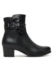 Caprice Botki 9-25300-45 Czarny. Czarne botki damskie Caprice, bez wzorów, ze skóry, bez obcasa, na słupku, bez zapięcia. Za 589.99 zł.