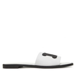 Klapki Max Mara Beachwear. Białe klapki damskie Max Mara Beachwear, bez wzorów, bez obcasa, bez zapięcia. Za 579.99 zł.