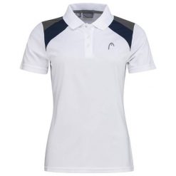Koszulka polo damska CLUB 22 Tech. Białe bluzki damskie Head, xs, bez wzorów, z poliesteru, sportowe, bez kołnierzyka, bez ramiączek. Za 237.00 zł.