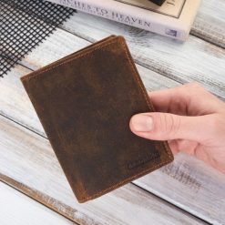 Męski Portfel Skórzany Brødrene G-10 Brązowy. Brązowe portfele męskie Brødrene, bez wzorów, ze skóry. Za 64.90 zł.