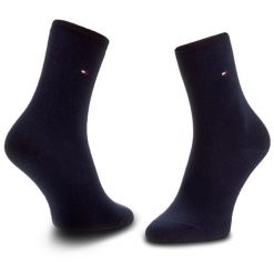 Skarpety długie Tommy Hilfiger. Niebieskie skarpetki damskie Tommy Hilfiger, bez wzorów. Za 54.99 zł.