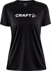 Damska koszulka Craft CORE UNIFY LOGO TEE W czarny rozmiar M. Czarne bluzki damskie Craft, m, bez wzorów, bez kołnierzyka, bez ramiączek. Za 84.30 zł.