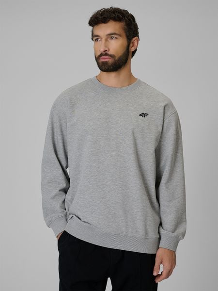 4F Bluza dresowa regular bez kaptura męska - szara S. Szare bluzy męskie 4F, m, bez wzorów, z dresówki, bez ramiączek, bez kaptura. Za 149.99 zł.