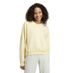 Bluza damska ADIDAS Gym & Pilates. Zielone bluzy damskie Adidas, l, bez wzorów, z bawełny, sportowe, bez ramiączek, bez kaptura. W wyprzedaży za 129.99 zł.